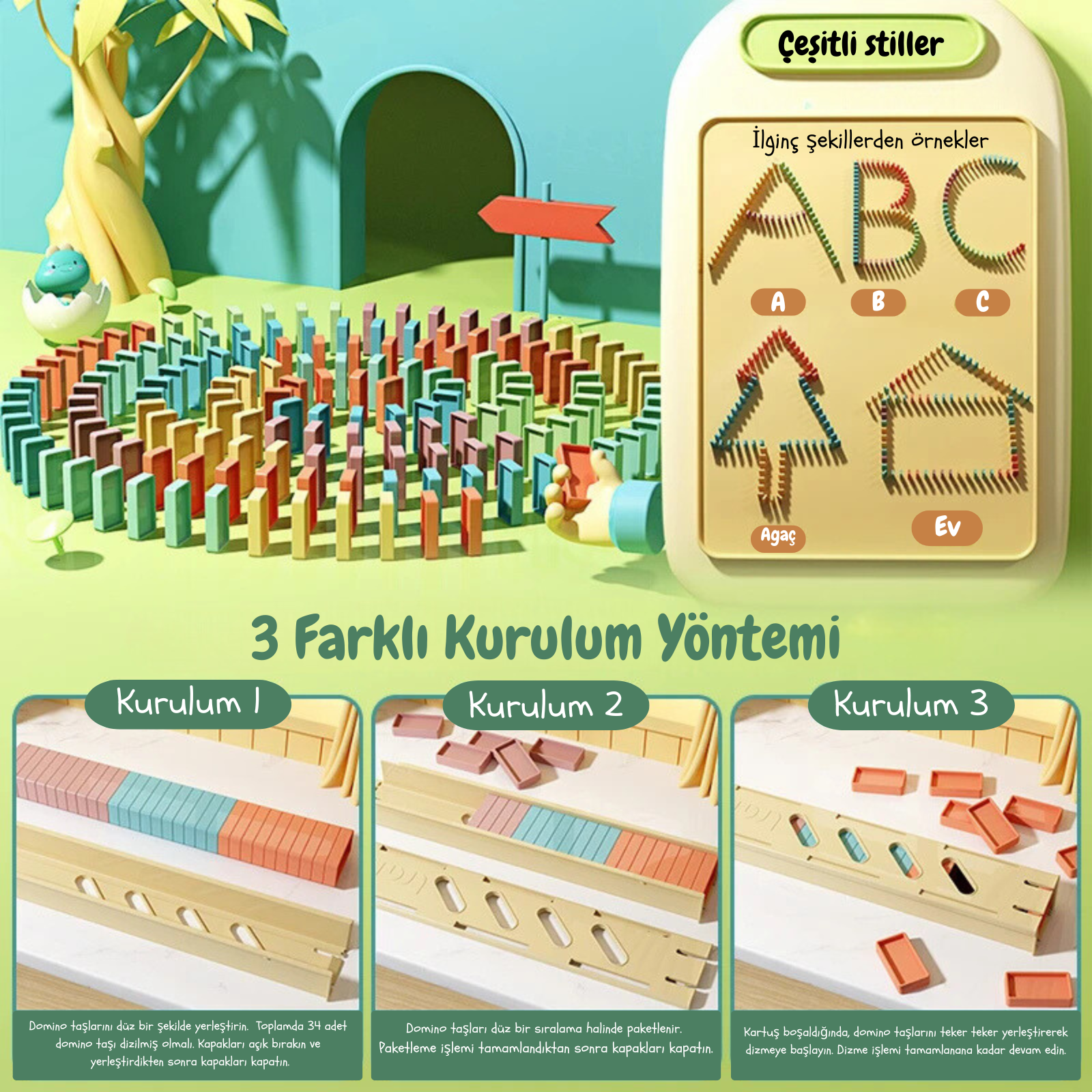 Domino Treni Montessori Akıl Oyunları Seti