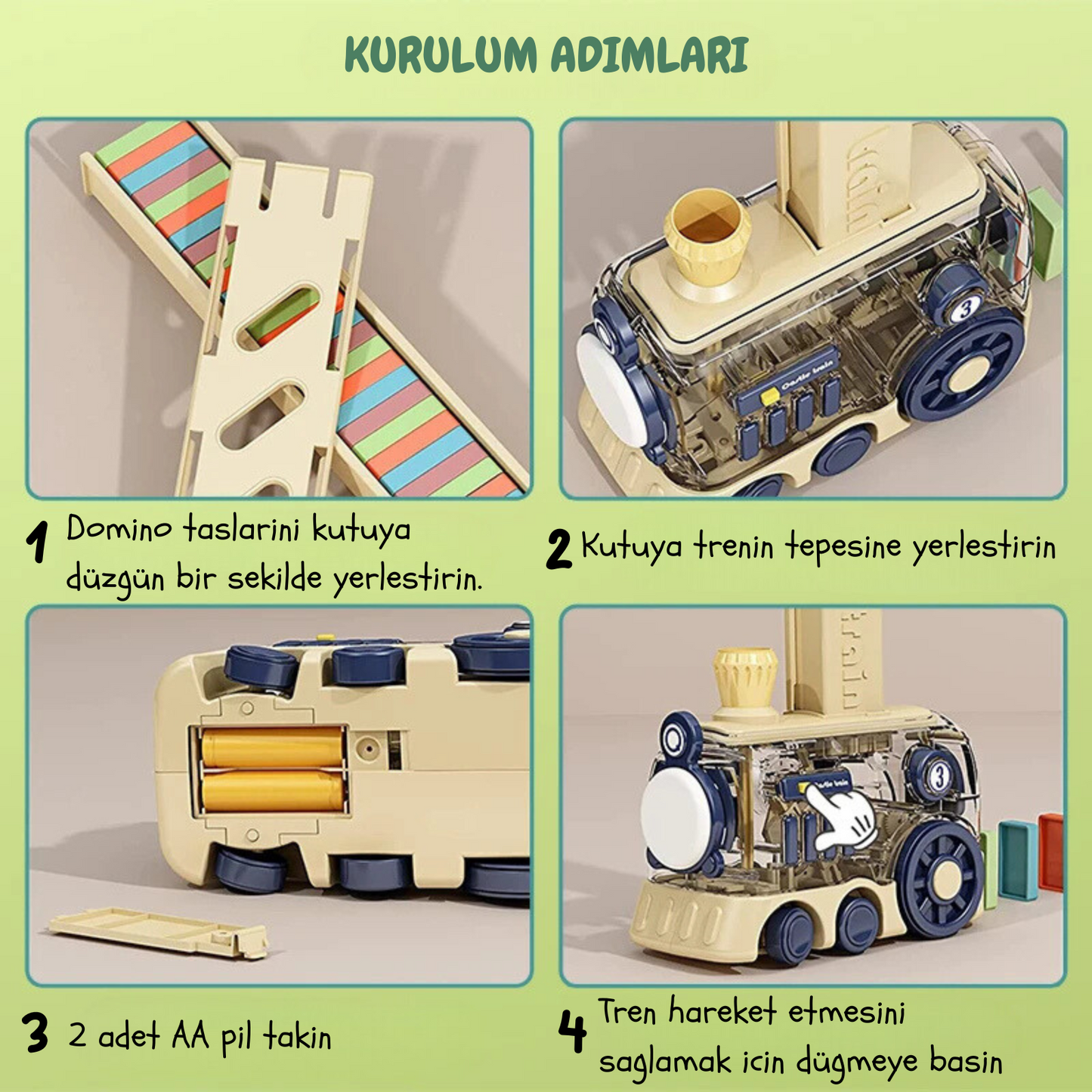 Domino Treni Montessori Akıl Oyunları Seti